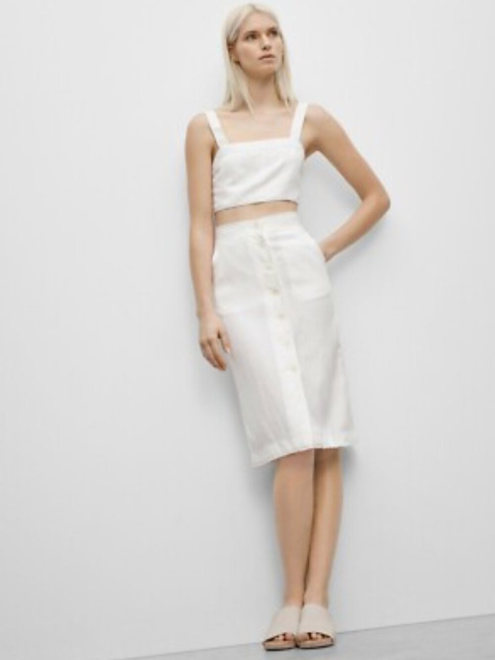 Aritzia Wilfred Linen Tournus Bra Top